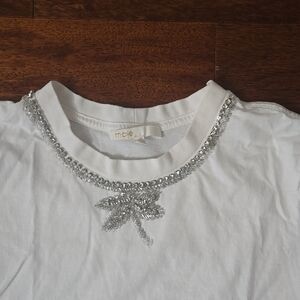White Top with Silver Embellishments